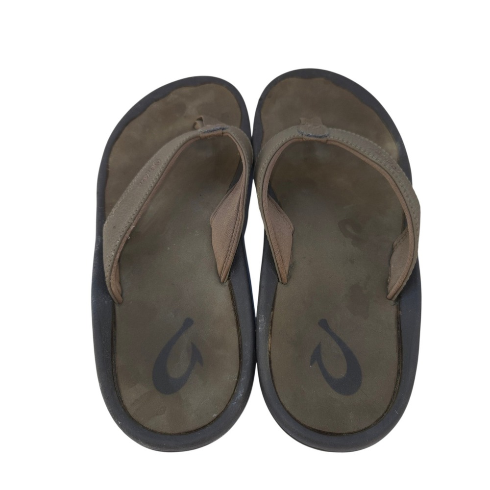 Olukai Ohana Flip Flops Mens Size 11 Brown Thong Sandals 10110A-1313 - Picture 6 of 9